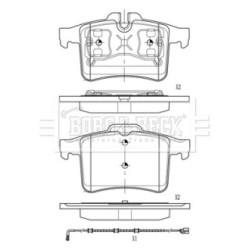 Brake Pad Set BORG & BECK BBP2831 OE Ref C2P25493 BORG & BECK