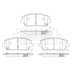 Brake Pad Set BORG & BECK BBP2835 OE Ref 58101 S1A85