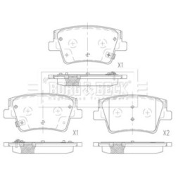 Brake Pad Set BORG & BECK BBP2836 OE Ref 58302 S1A70 BORG & BECK