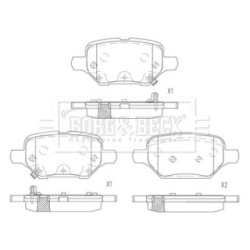 Brake Pad Set BORG & BECK BBP2838 OE Ref 42539412 BORG & BECK
