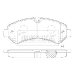 Brake Pad Set BORG & BECK BBP2843 OE Ref 907 420 87 00 BORG & BECK