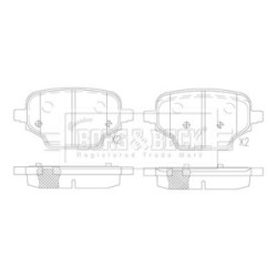 Brake Pad Set BORG & BECK BBP2864 OE Ref 39166045 BORG & BECK