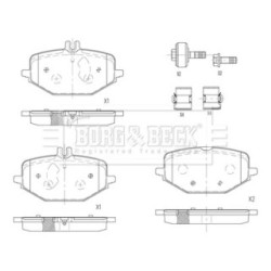 Brake Pad Set BORG & BECK BBP2874 OE Ref 000 420 40 02
