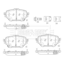Brake Pad Set BORG & BECK BBP2875 OE Ref 04466 02410