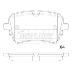 Brake Pad Set BORG & BECK BBP2882 OE Ref 4M0 698 451 AC