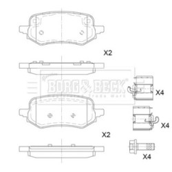 Brake Pad Set BORG & BECK BBP2886 OE Ref 2551324
