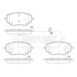 Brake Pad Set BORG & BECK BBP2887 OE Ref 410608885R