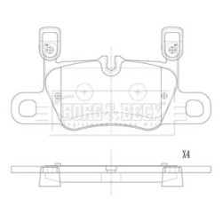 Brake Pad Set BORG & BECK BBP2895 OE Ref 992 698 451A BORG & BECK