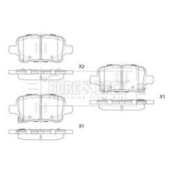Brake Pad Set BORG & BECK BBP2896 OE Ref 13517515