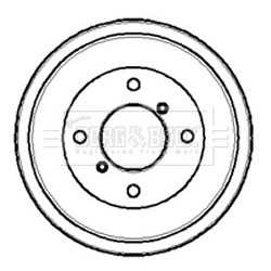 Brake Drum BORG & BECK BBR7027 OE Ref GDB105