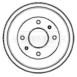 Brake Drum BORG & BECK BBR7028 OE Ref GDB106