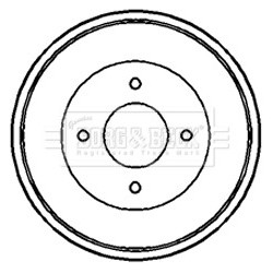 Brake Drum BORG & BECK BBR7082 OE Ref 6710010