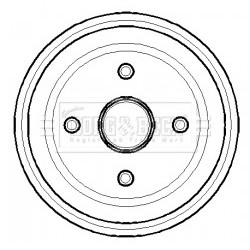 Brake Drum BORG & BECK BBR7123 OE Ref 418000