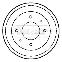 Brake Drum BORG & BECK BBR7136 OE Ref 5841117100
