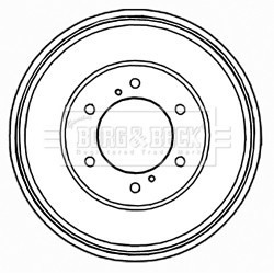 Brake Drum BORG & BECK BBR7200 OE Ref 43206-0W710