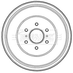 Brake Drum BORG & BECK BBR7221 OE Ref 43206-EB360