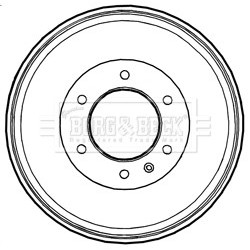 Brake Drum BORG & BECK BBR7229 OE Ref 89803-03850