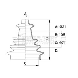 Cv Joint Boot BORG & BECK BCB1002 OE Ref 9201993
