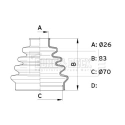 Cv Joint Boot BORG & BECK BCB1005