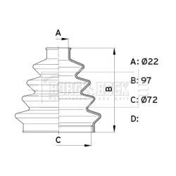 Cv Joint Boot BORG & BECK BCB1007 BORG & BECK