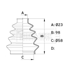 Cv Joint Boot BORG & BECK BCB1008