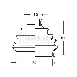 Cv Joint Boot Kit BORG & BECK BCB2004 OE Ref 191 498 203 D