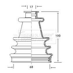Cv Joint Boot Kit BORG & BECK BCB2014 OE Ref BAU4445