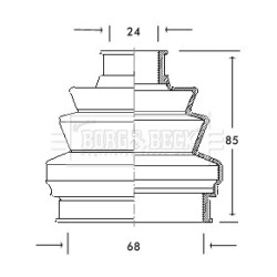 Cv Joint Boot Kit BORG & BECK BCB2042