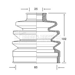 Cv Joint Boot Kit BORG & BECK BCB2055