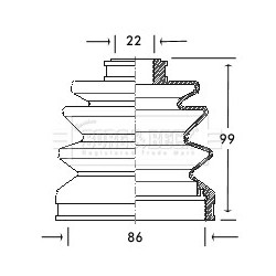 Cv Joint Boot Kit BORG & BECK BCB2062 OE Ref 3924101E00