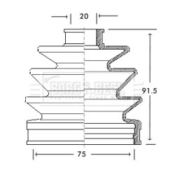 Cv Joint Boot Kit BORG & BECK BCB2067 OE Ref 39241-03A26