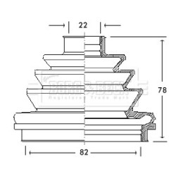 Cv Joint Boot Kit BORG & BECK BCB2110 OE Ref 03 74 050 S1