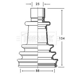 Cv Joint Boot Kit BORG & BECK BCB2115 OE Ref 7701013275