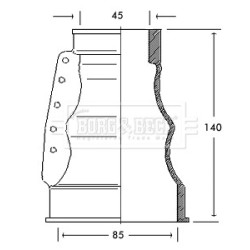 Cv Joint Boot Kit BORG & BECK BCB2122 BORG & BECK
