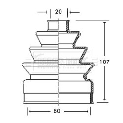 Cv Joint Boot Kit BORG & BECK BCB2131 OE Ref 329383