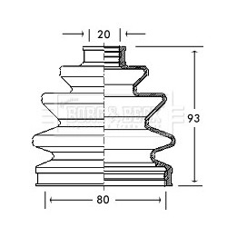 Cv Joint Boot Kit BORG & BECK BCB2171 OE Ref GVS1149