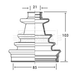 Cv Joint Boot Kit BORG & BECK BCB2175 OE Ref GVS1045