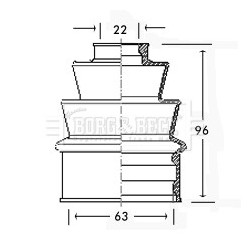 Cv Joint Boot Kit BORG & BECK BCB2197 OE Ref 39602315 BORG & BECK