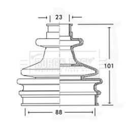 Cv Joint Boot Kit BORG & BECK BCB2201 OE Ref 329391