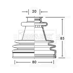 Cv Joint Boot Kit BORG & BECK BCB2212 OE Ref 329377