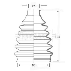 Cv Joint Boot Kit BORG & BECK BCB2224 OE Ref 1073934