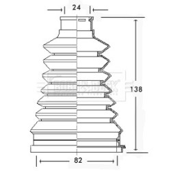 Cv Joint Boot Kit BORG & BECK BCB2226 OE Ref 77 01 467 125