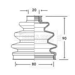 Cv Joint Boot Kit BORG & BECK BCB2231 BORG & BECK