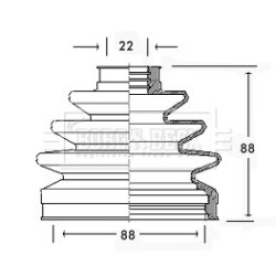 Cv Joint Boot Kit BORG & BECK BCB2232