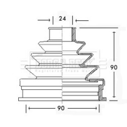 Cv Joint Boot Kit BORG & BECK BCB2255 OE Ref 3B0 498 203 F