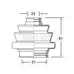 Cv Joint Boot Kit BORG & BECK BCB2270 OE Ref 60748583