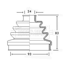 Cv Joint Boot Kit BORG & BECK BCB2278