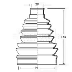 Cv Joint Boot Kit BORG & BECK BCB2284 OE Ref 7M0498203
