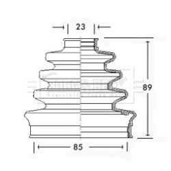 Cv Joint Boot Kit BORG & BECK BCB2286 OE Ref 1073846