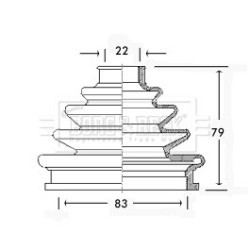 Cv Joint Boot Kit BORG & BECK BCB2301 OE Ref 3B0498203B